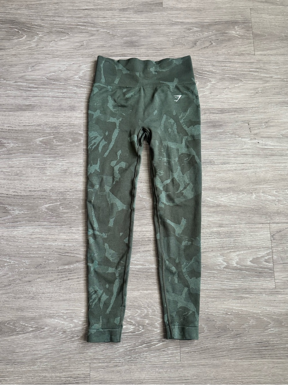Gymshark Olive Green Camo Seamless Leggings